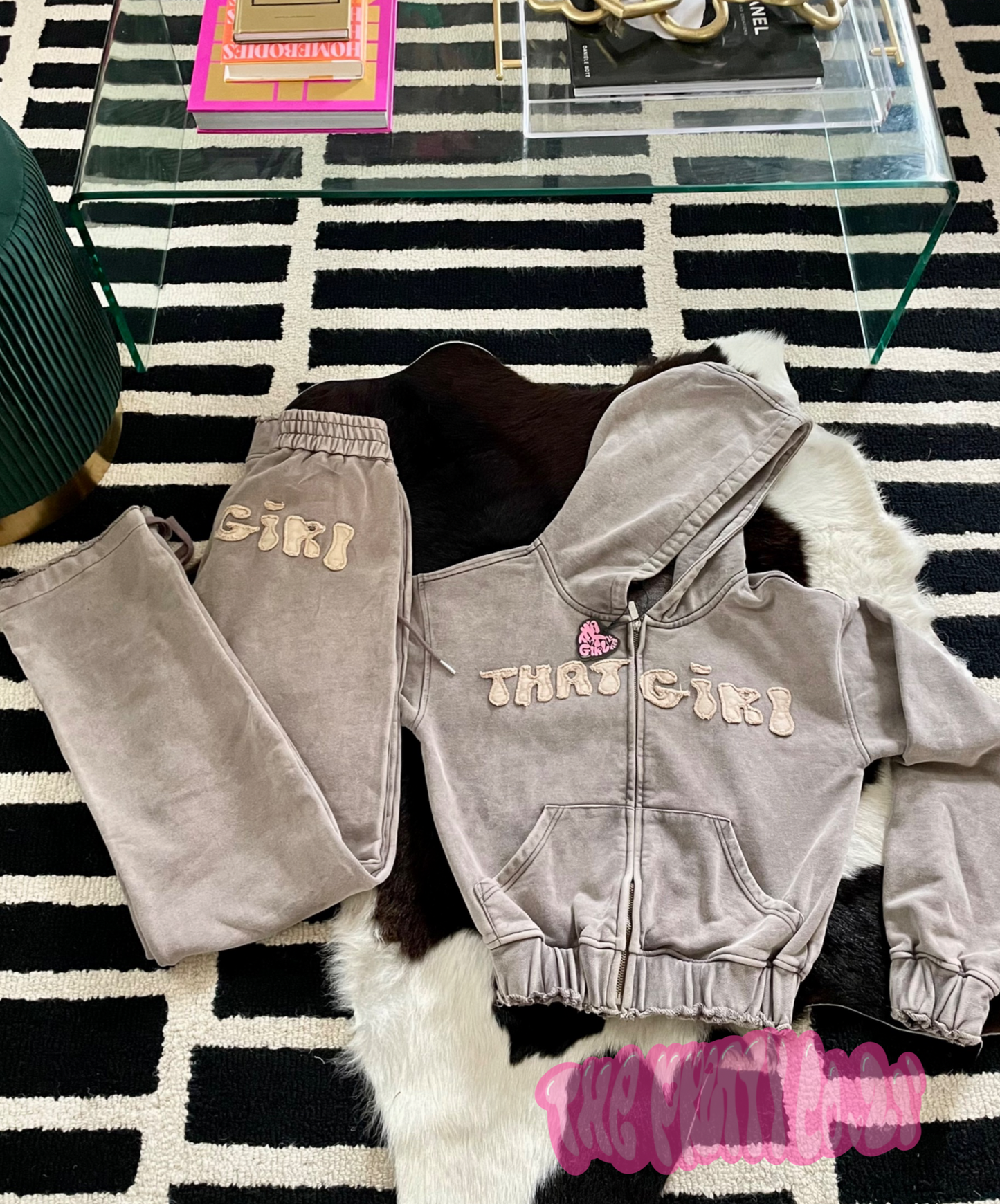 Vintage Ash Brown (Taupe) Sweatsuit Set