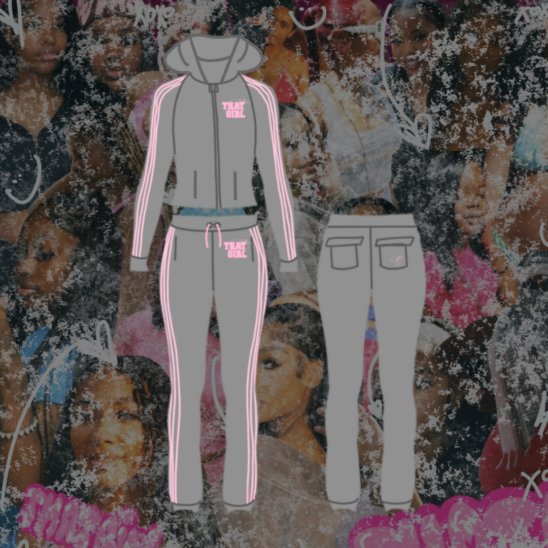 Heather Pink Velour Set (Pants+Jacket)