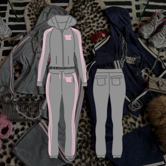 Heather Pink Velour Set (Pants+Jacket)
