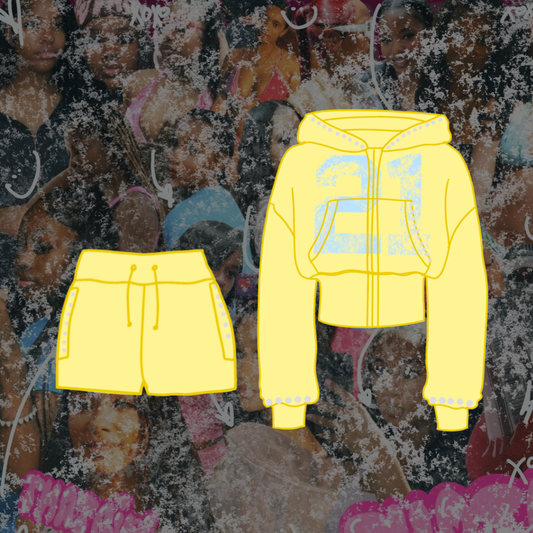 Yellow Shorts Set (Hoodie & Shorts )