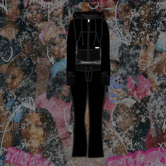 Black Knit Set (Pants+Jacket)