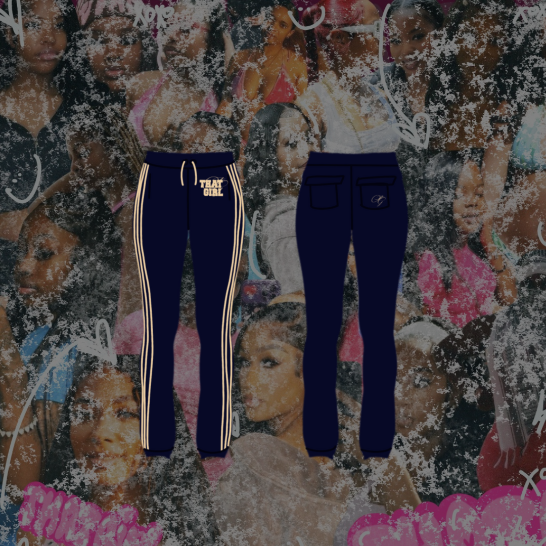 Navy Velour Pants